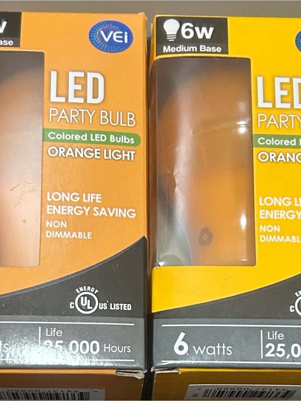 LED Party Bulb Orange Light - 6W Medium Base 4 bulbs